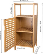 Bathroom Bamboo Storage Cabinet, Freestanding Floor Cabinet - Image 3