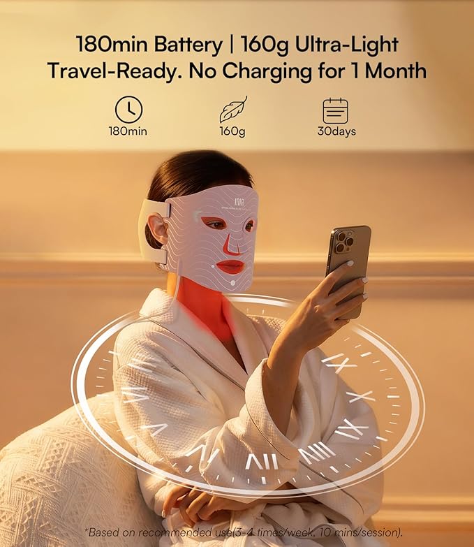 INIA Red Light Therapy Mask for Face – 4 Light Modes - Image 7