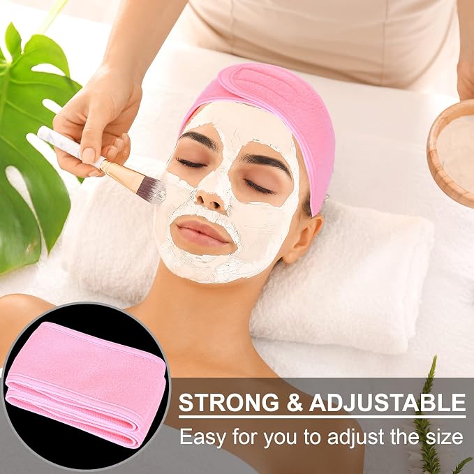 Whaline Spa Facial Headbands 3 Pieces Make Up Wrap Head Terry Cloth Headband - Image 4