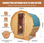 OUTEXER Outdoor Traditional Sauna 4-5 Person Wooden Saunas, 6’x6’Steam Wet - Image 4