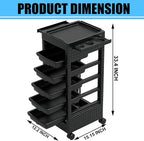 Salon Trolley Cart with Wheels & 5 Drawers, Salon Rolling Stations - Image 3