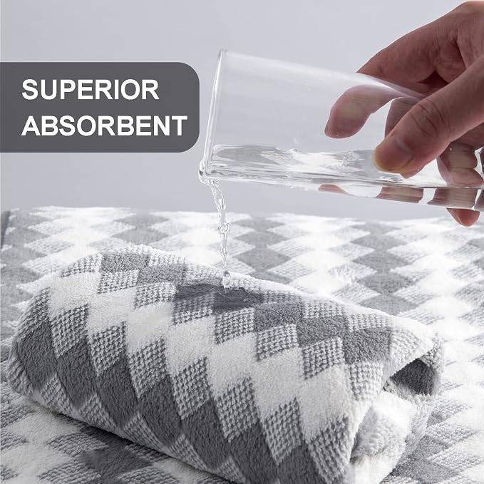 Gray Hand Towels Set 2 Pack-16“x31” Ultra Soft Microfibers Bathroom Towel Set - Image 4