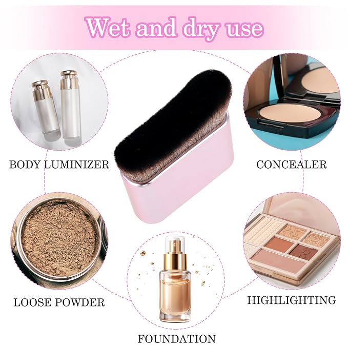 Soft Body Makeup Brush Portable Self Tanning Brush Self Tanner Face & Body - Image 4