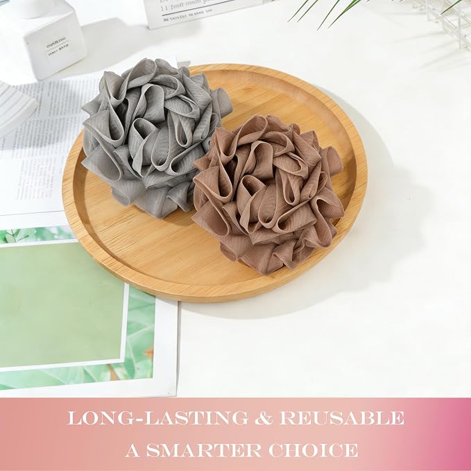 2-Pack Loofah Washcloth Combo 2-in-1, Exfoliating Soap Saver Pouch - Image 5