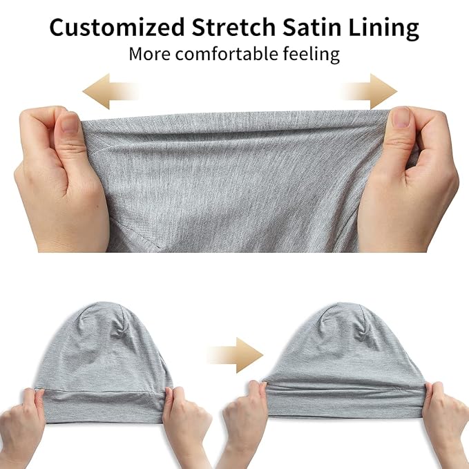 Satin Bonnet Silk Lined Sleep Cap- Adjustable Hair Cover - Image 5
