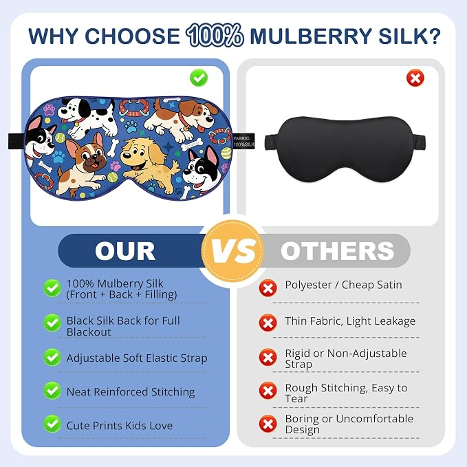 Kids Silk Sleep Mask: 100% Mulberry Silk Eye Mask - Image 5