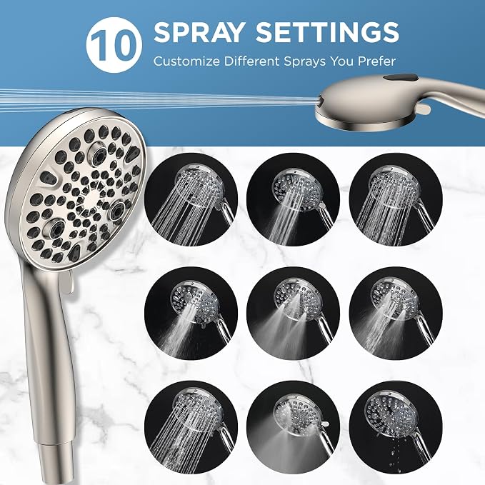 Dual Handheld Shower Head Combo, 2-in-1 Rain Shower Heads System 8 Inch - Image 6
