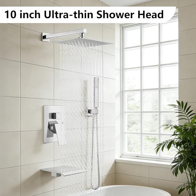 Midanya Shower System with Tub Spout, Bathtub Shower Faucet Set with Square - Image 2