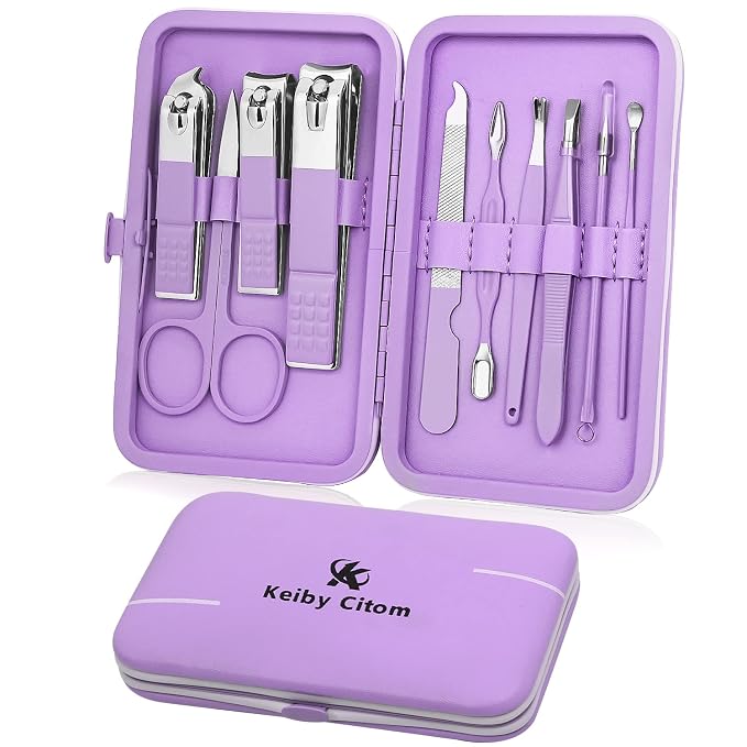 Manicure Set, Travel Mini Nail Clippers Kit Pedicure Care Tools by KeibyCitom