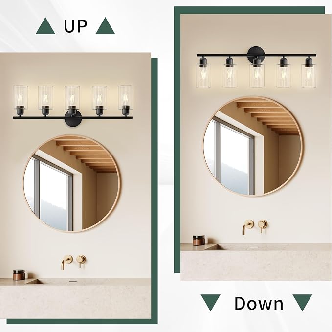 Espird Bathroom Vanity Light Fixtures Matte Black Bathroom Lighting Fixture - Image 4