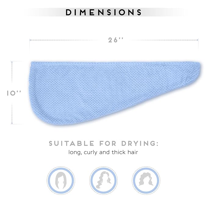 SimpleField 2 Pack Microfiber Hair Towel Wrap - Image 5
