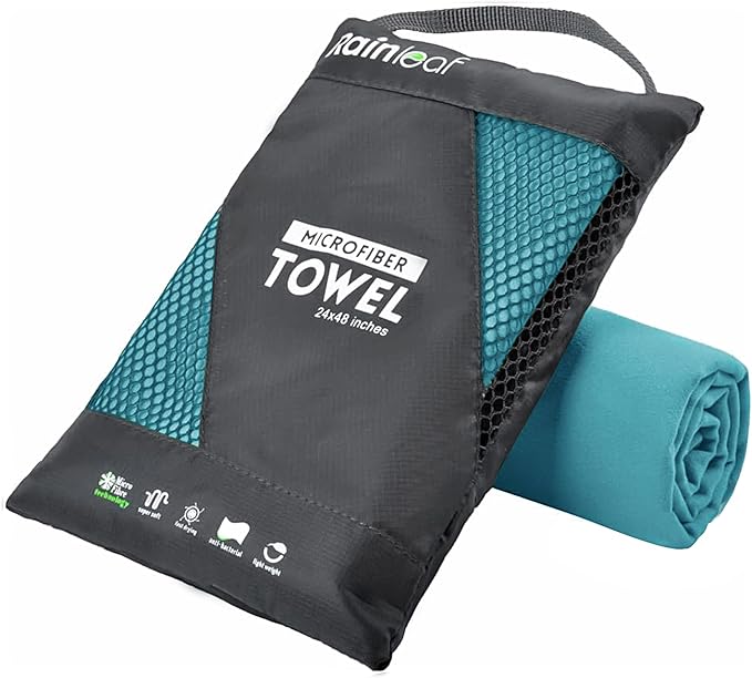 Rainleaf Microfiber Towel Perfect Travel & Gym & Camping Towel. Quick Dry by Rainleaf