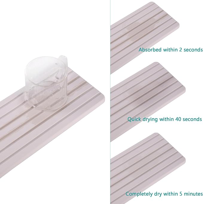 NiuYichee Set of 4 Water Absorbent Diatomite Coasters, Diatomaceous Earth - Image 3