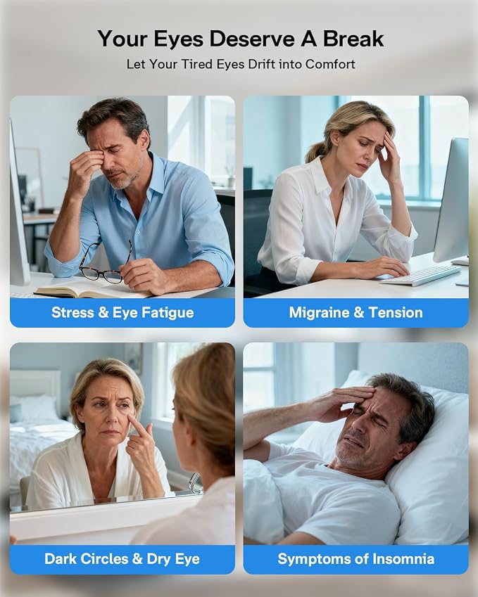 Eye Massager, Heated Eye Mask for Migraines/Strain/Dry Eyes Relief, Smart Sleep - Image 7