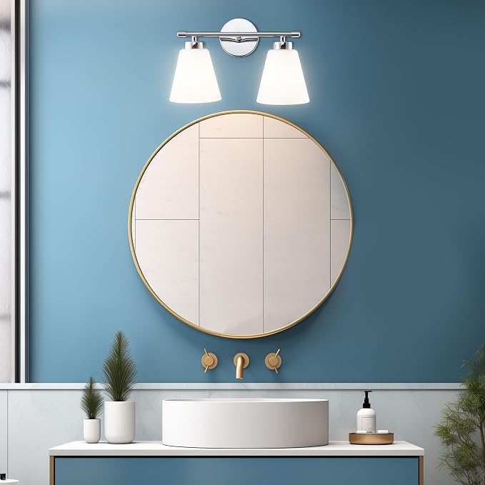 Hamilyeah Modern Chrome Bathroom Vanity Light Fixture Over Mirror, 2 Light - Image 6