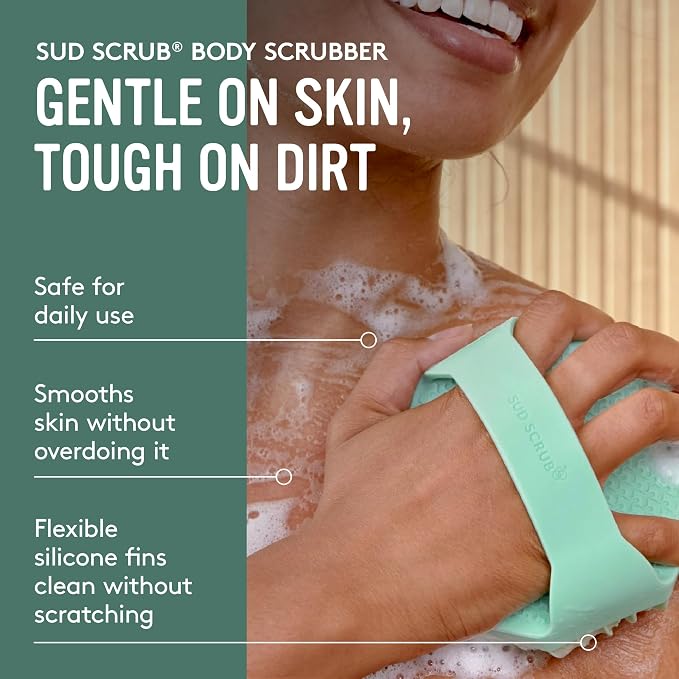 Sud Scrub® Antimicrobial Silicone Body Scrubber, Exfoliating Body Brush - Image 3