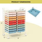 Giantex 20 Drawers Rolling Cart, Mobile Storage Drawer Cart, Classroom - Image 3