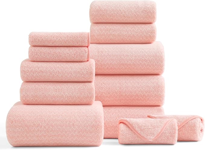 Ultra Soft Bath Towel Set, 12 Piece Family Bathroom Towel Set by BEDDING