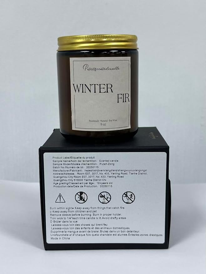 Fir Scented Candles for Home, Natural Soy Wax Aromatherapy Non Toxic Winter Fir - Image 3