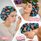 Sea Turtle Reusable Shower Cap Ocean Double Layer Waterproof Shower Caps Large - Image 6