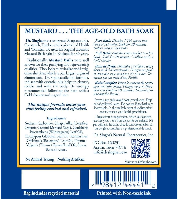 Dr. Singha's Mustard Bath, Therapeutic Bath Salts) - Image 3