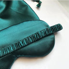 Silk Satin Sleeping Eye Mask, Dark Green Sleep Eye Mask Night Blindfold - Image 7