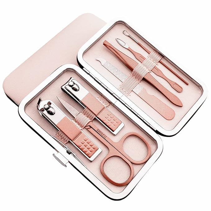 QURIPE 7pcs Manicure Set, Nail Clippers Kit, Stainless Steel Manicure Kit by QURIPE