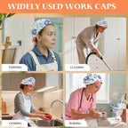 Adjustable Scrub Cap with Buttons & Sweatband, Working Hat with Elastic Tie Back - Image 7