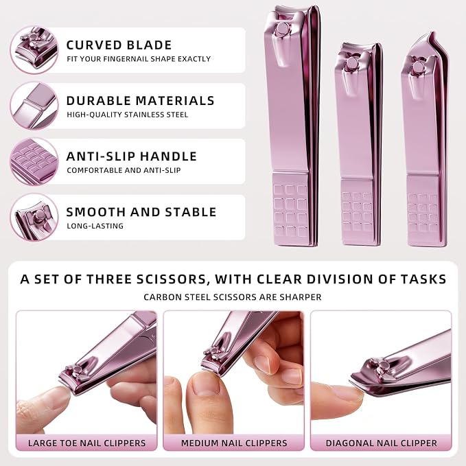 ZIZZON Professional Nail Care Kit, 12-Piece Manicure & Pedicure Grooming Set - Image 3
