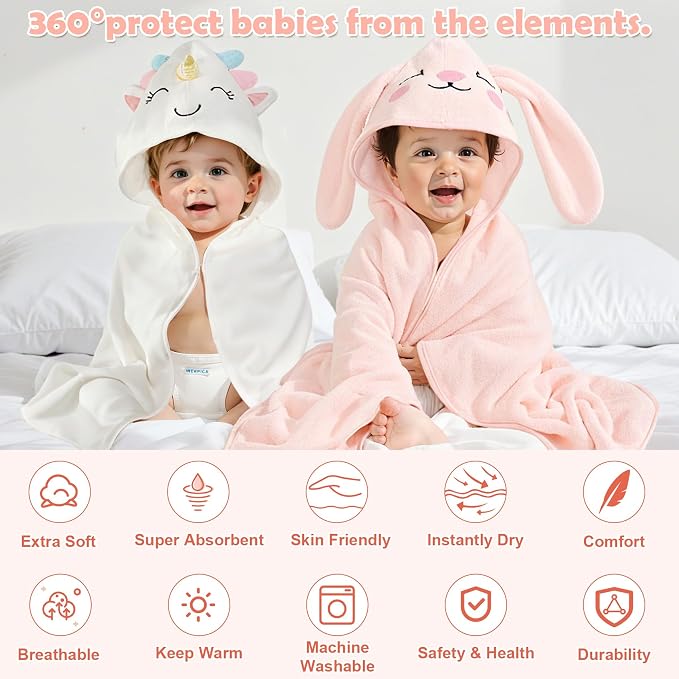 CandyHome 12 PCS Baby Bath Towels - Image 3