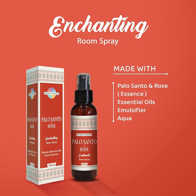 Sacred Element's Palo Santo & Rose Room Spray | Natural Purifying Mist - Image 2