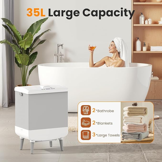 Electactic Towel Warmer for Bathroom, 35L Foldable Hot Towel Warmer Bucket - Image 4