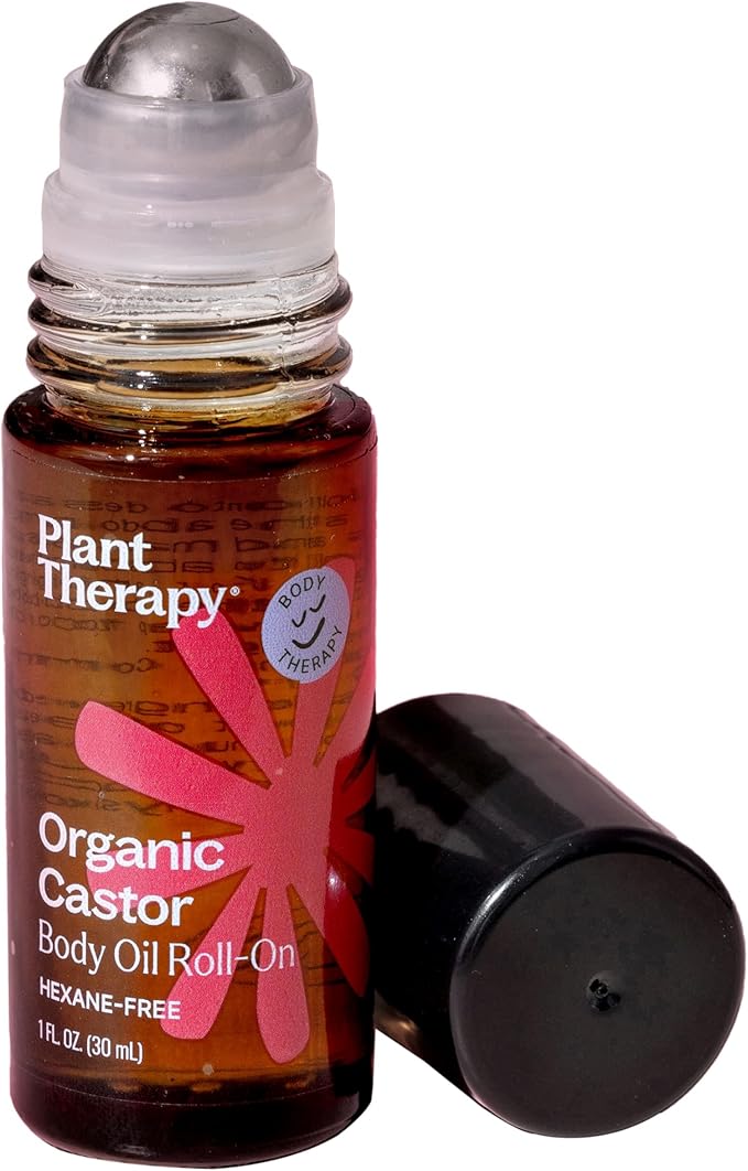 Plant Therapy Organic Castor Oil Roll On 30 mL Convenient Mess-Free Body Oil by PlantTherapy
