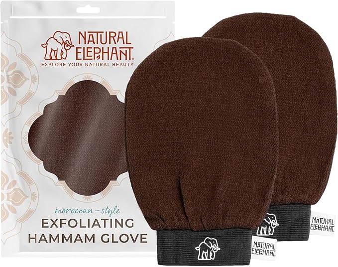 Natural Elephant Exfoliating Hammam Glove | Authentic Moroccan Kessa Body Scrub by NaturalElephant