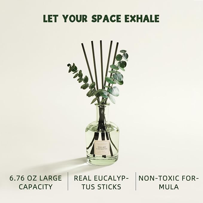 COCORRÍNA Wild Mint & Eucalyptus Reed Diffuser – 6.76 oz Essential Oil - Image 2
