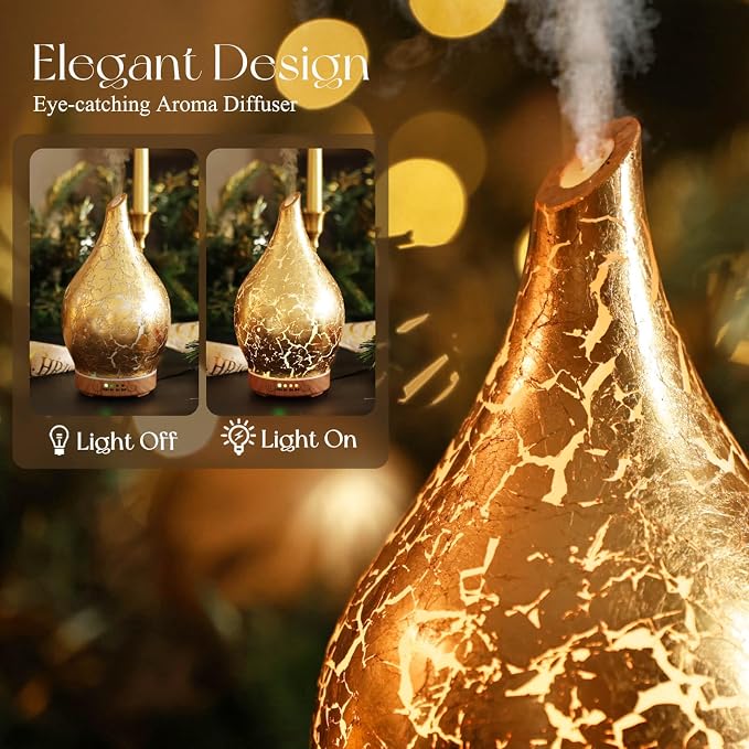 Porseme Essential Oil Diffuser Glass Aromatherapy Ultrasonic Humidifier - Image 7