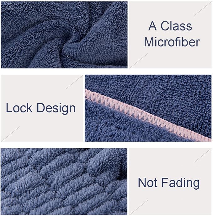 Jseng 2PC Microfiber Hair Drying Caps, Extrame Soft & Ultra Absorbent, Fast - Image 4