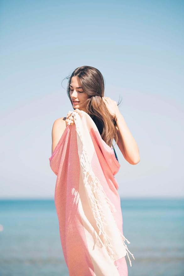 Bazaar Anatolia Turkish Beach Towel 100% Cotton Bath Towels 71x39 Quick Dry - Image 4