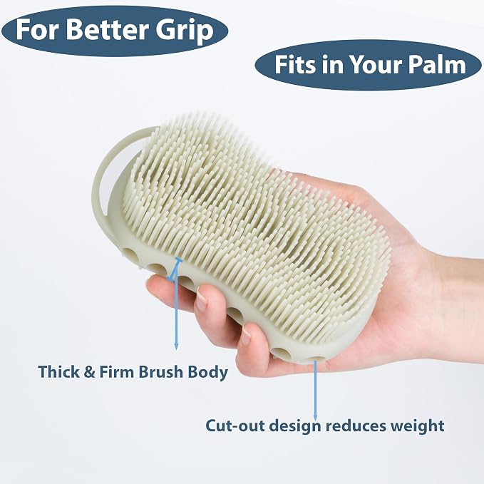 MtBoi Double-Sided Exfoliating Silicone Body Scrubber, 2-in-1 Bath Scrubber - Image 5