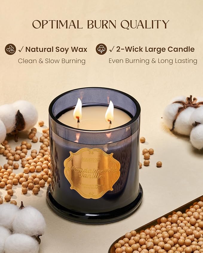 M&SENSE Sandalwood Vanilla Soy Candle - Image 4