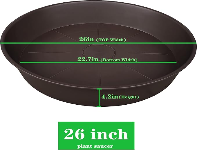 2 Pack of 26 inch Plant Saucer Round, 4.2" Depth Tray, Large Deep Plant Saucers - Image 2
