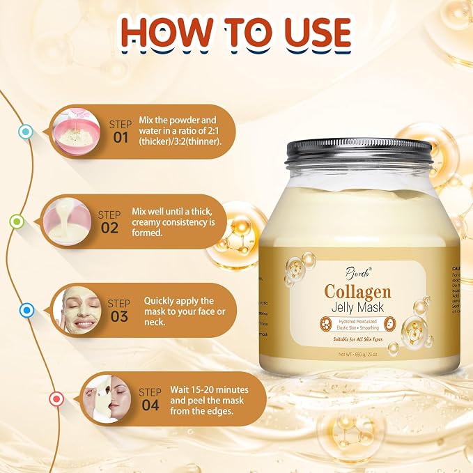 Pjordo Jelly Masks for Facials Professional, Collagen Firming, Hydrating & - Image 7