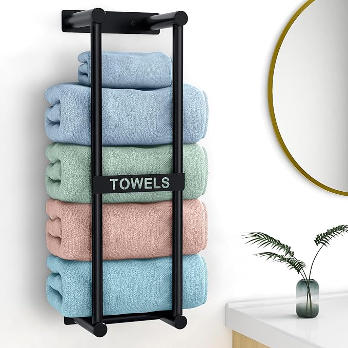 STWWO Towel Racks for Bathroom Wall Mounted, 22inch Wall Towel Rack for Rolled by STWWO