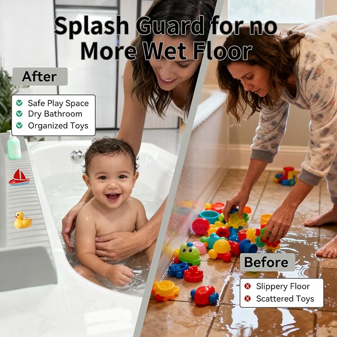 Bathtub Splash Guard for Tub Kids - 31IN Silicone Splash Guard - Image 4