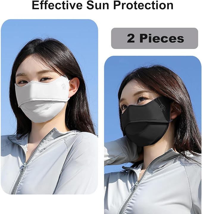 2Pcs UV Face Mask, Sun Masks for Women, Cooling Breathable Face Cover for - Image 2