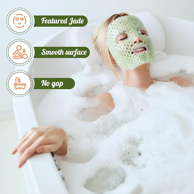 Demissle 4 Pcs Jade Eye Mask Jade Stone Facial Mask Scrap Massage Tool Hair - Image 4