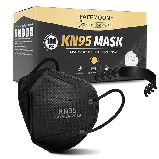 KN95 Face Masks Black Adults by FACEMOON