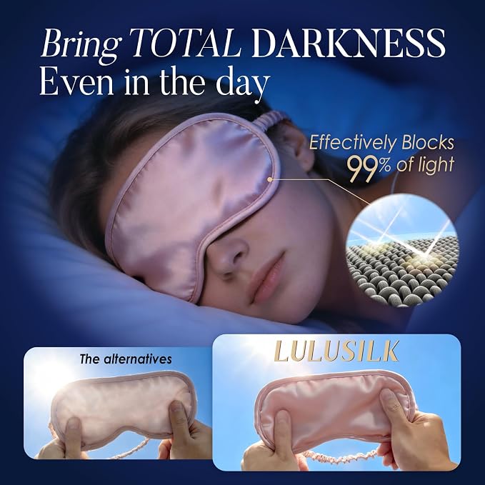 LULUSILK Mulberry Silk Sleep Eye Mask & Blindfold - Image 4