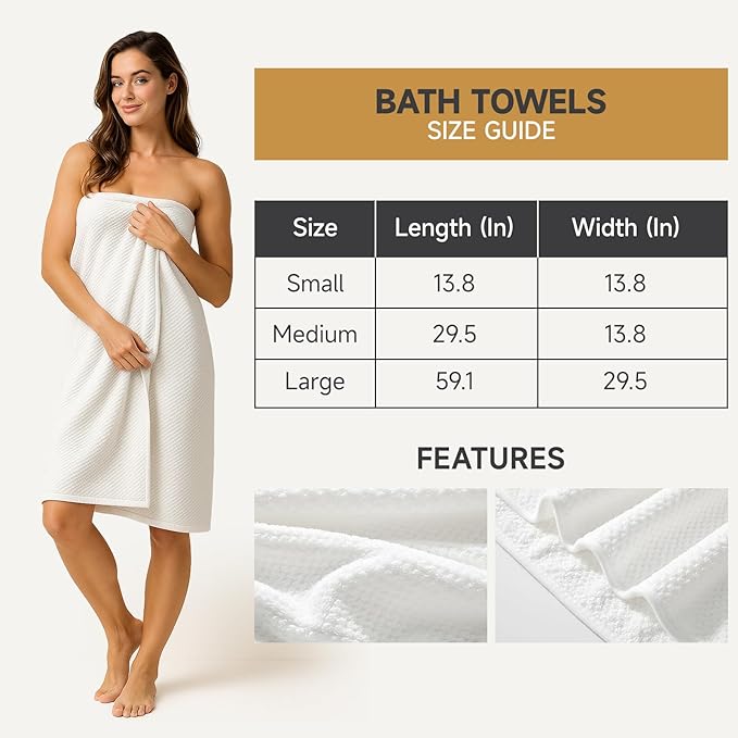 REDKISS Ultra Soft 6 Piece Towel Set, Premium White Towels - Image 5