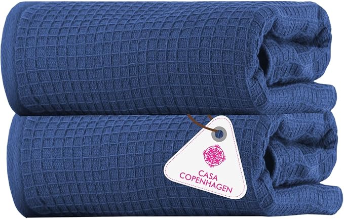 CASA COPENHAGEN Waffle 2Pcs 100% Egyptian Cotton Large Designer Bathsheet by CASACOPENHAGEN